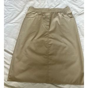 Vintage Koret Francisca size 12 women  Khaki midi skirt 0757